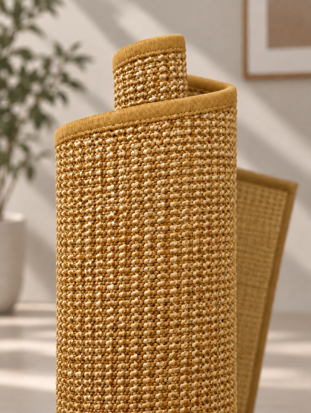 Light yellow woven replacement mat
