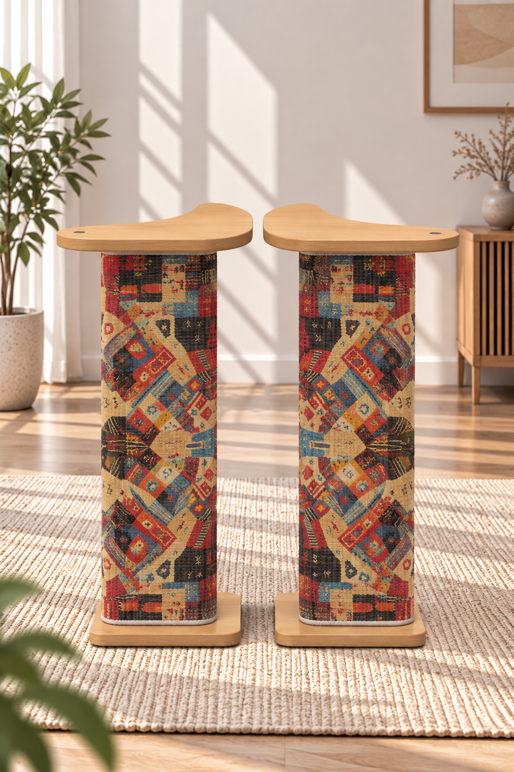 Meow corner Pair scratching tables in Heritage sisal