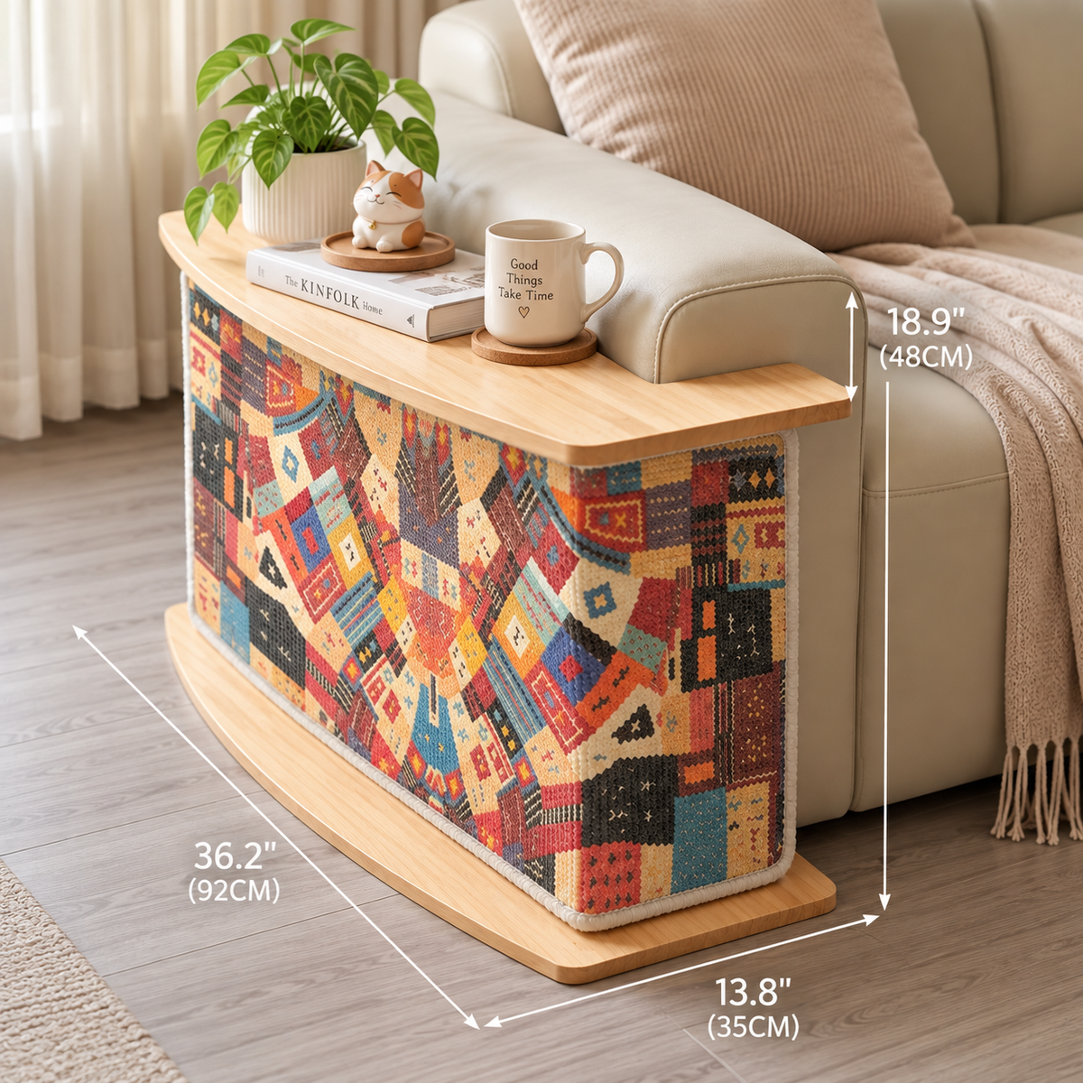 Meow corner Right scratching table in Heritage sisal