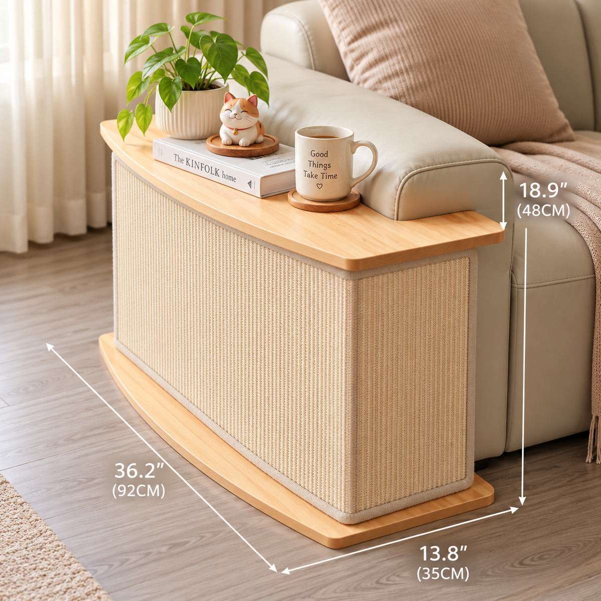 Meow corner Right scratching table in Natural sisal