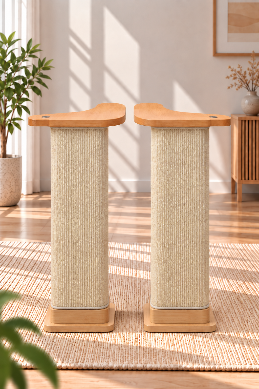 Meow corner 2 inch riser with Natural sisal