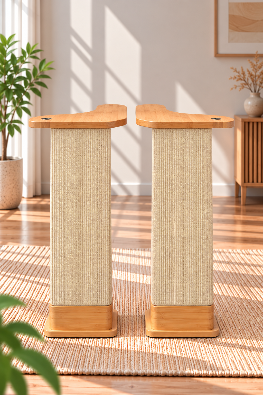 Meow corner 4 inch riser Natural front view