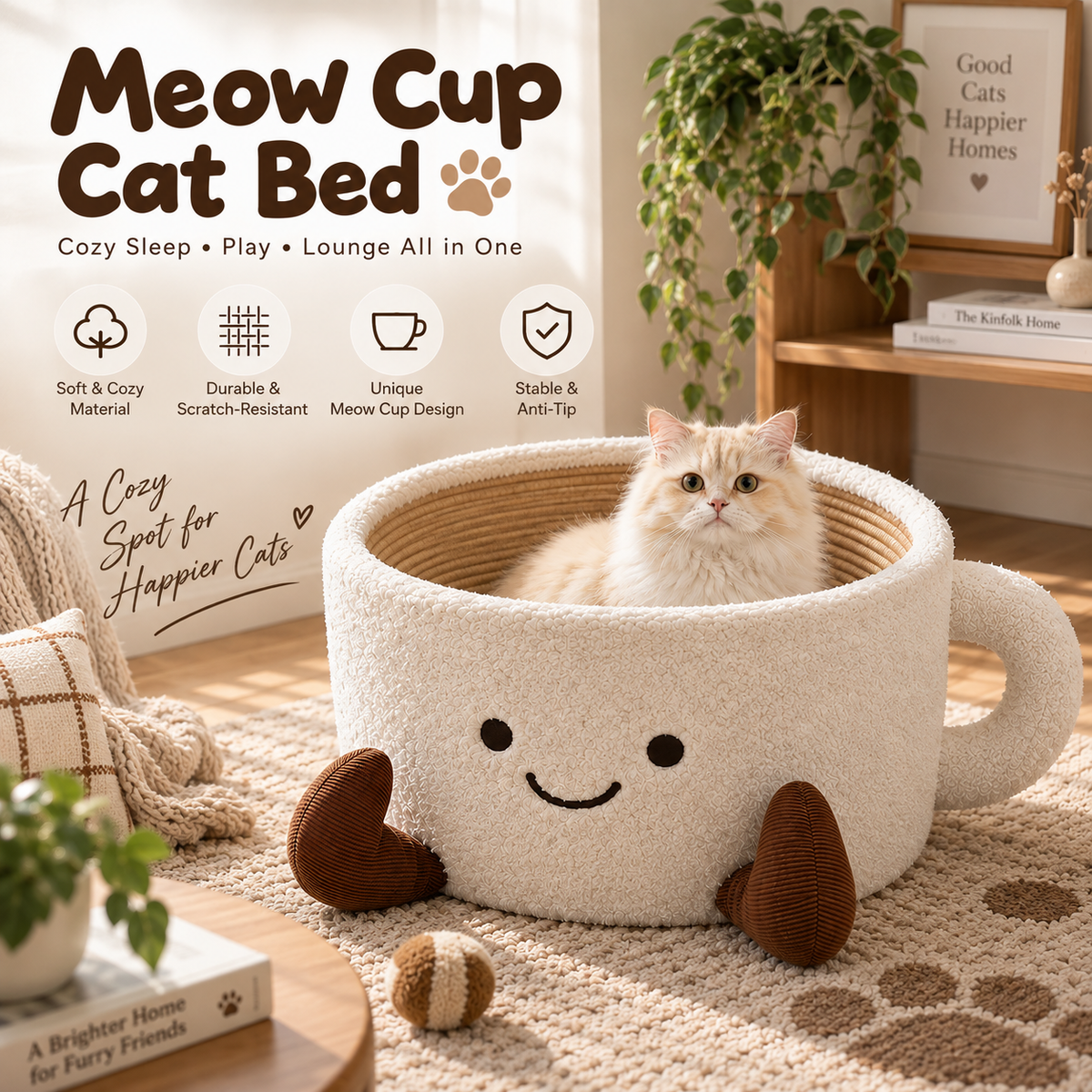 Meow Cup cat bed lifestyle scene